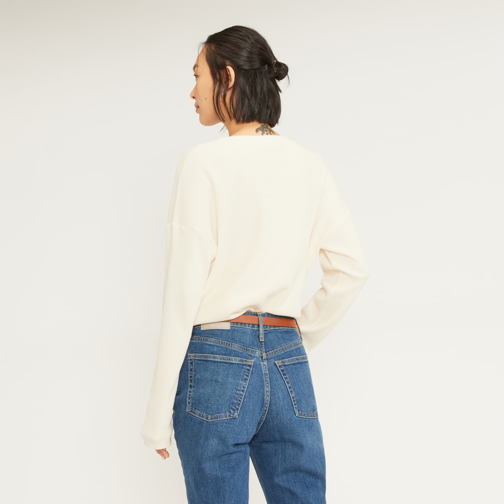 The Organic Cotton Waffle Henley | Bone