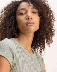 The Cozy Rib Tee | Sage Green