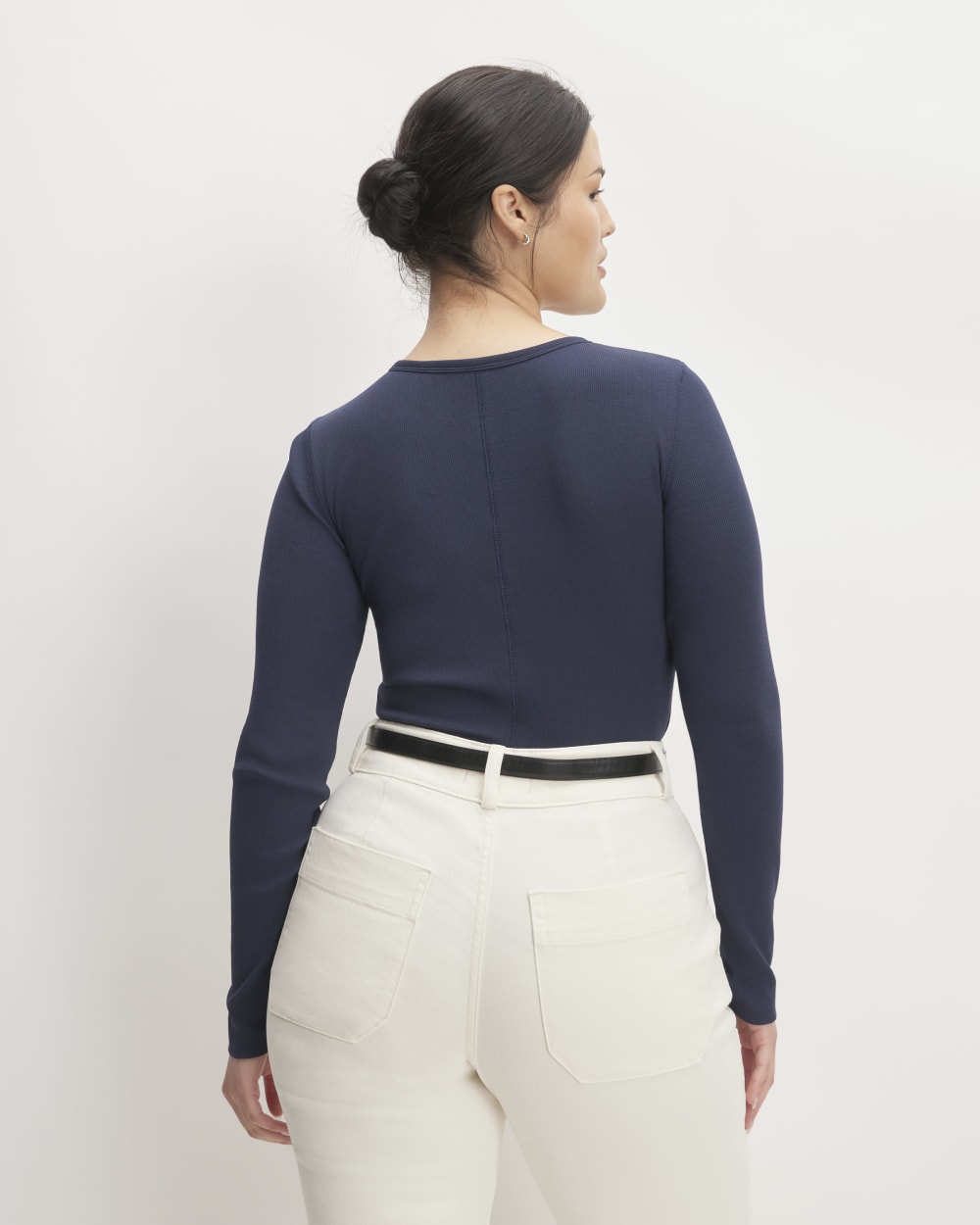 The Luxe Rib Long-Sleeve Crew | Navy