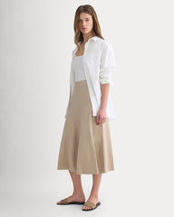 Seamed Midi Skirt | Trench Coat Khaki