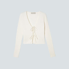 The Cotton-Merino Front-Tie Top | Snowflake