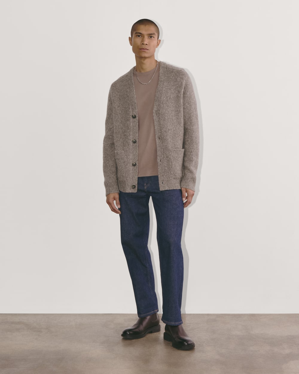 The Cloud Relaxed Cardigan | Taupe Melange