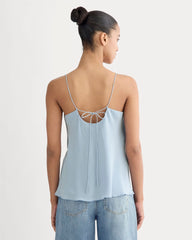 The Tie Back Cami in Washable Silk | Soft Blue