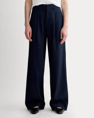 The Draper Pleated Pant in Buttersmooth | Navy | 32" Inseam