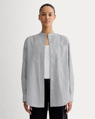 The Oversized Shirt in Ultrasoft Cotton | Optic White / Black