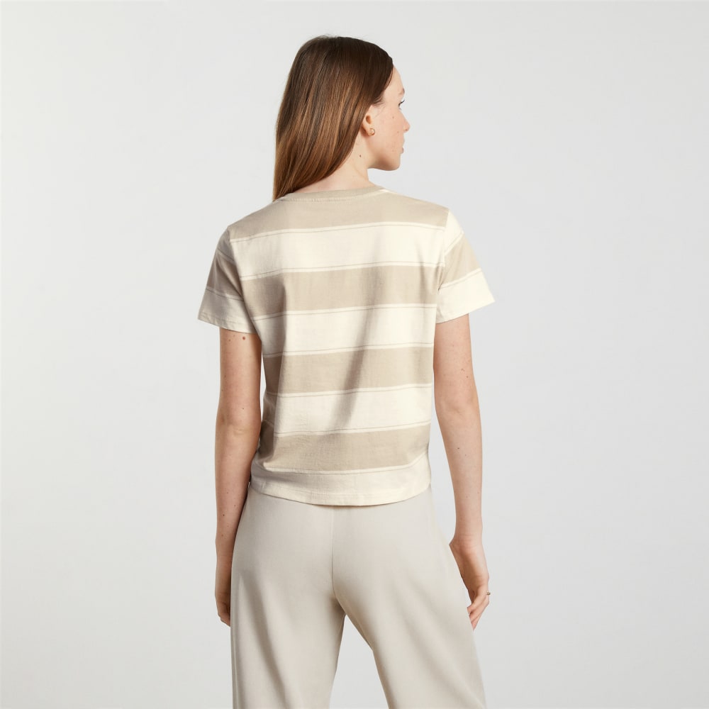 The Box-Cut Tee in Essential Cotton | Pale Khaki / Canvas Tan | No Pocket