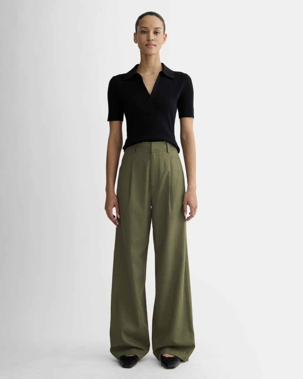 The Draper Pleated Pant in Buttersmooth | Kalamata | 32" Inseam
