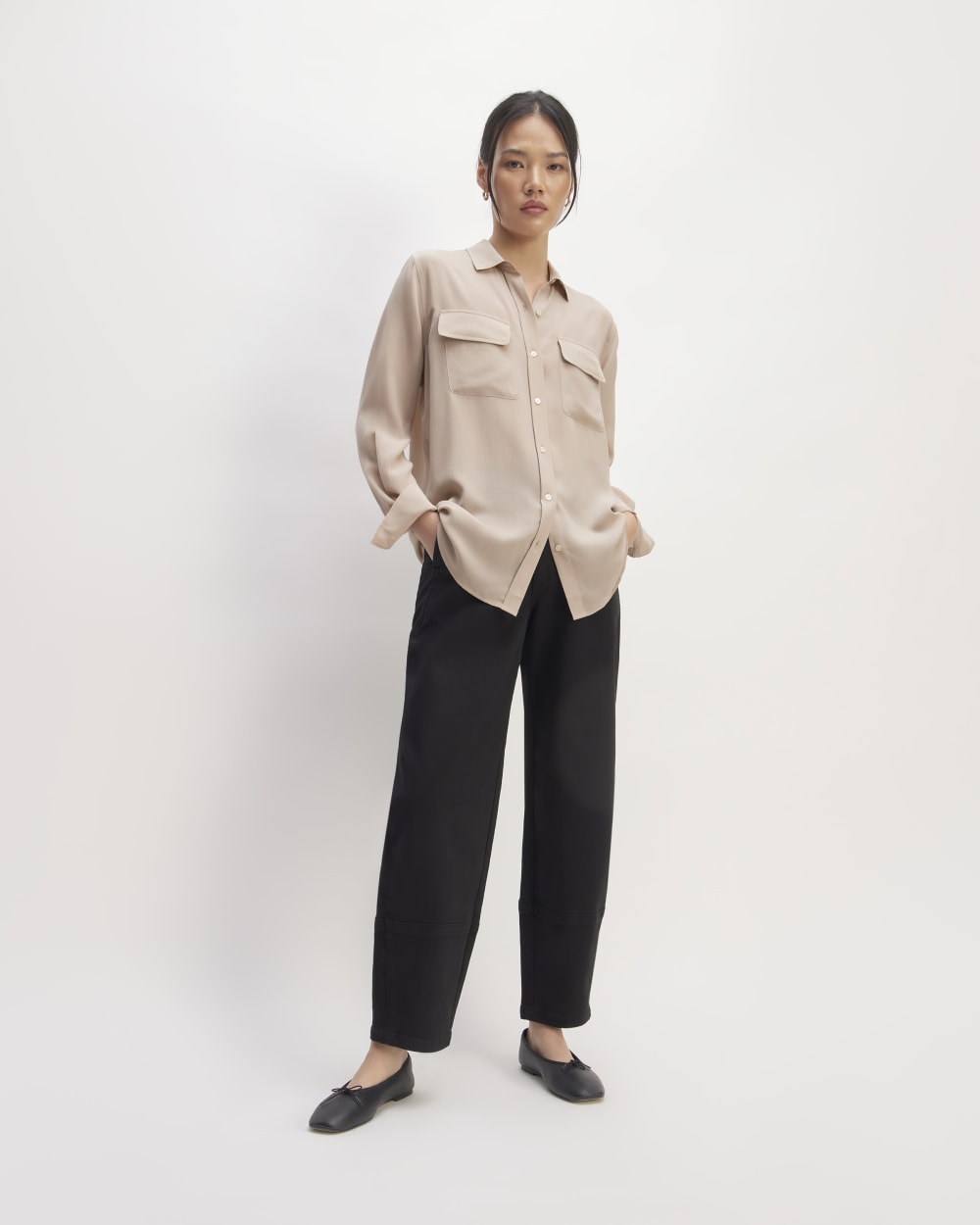 The Utility Shirt in Washable Silk | Burnt Sugar