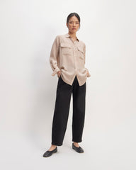 The Utility Shirt in Washable Silk | Burnt Sugar