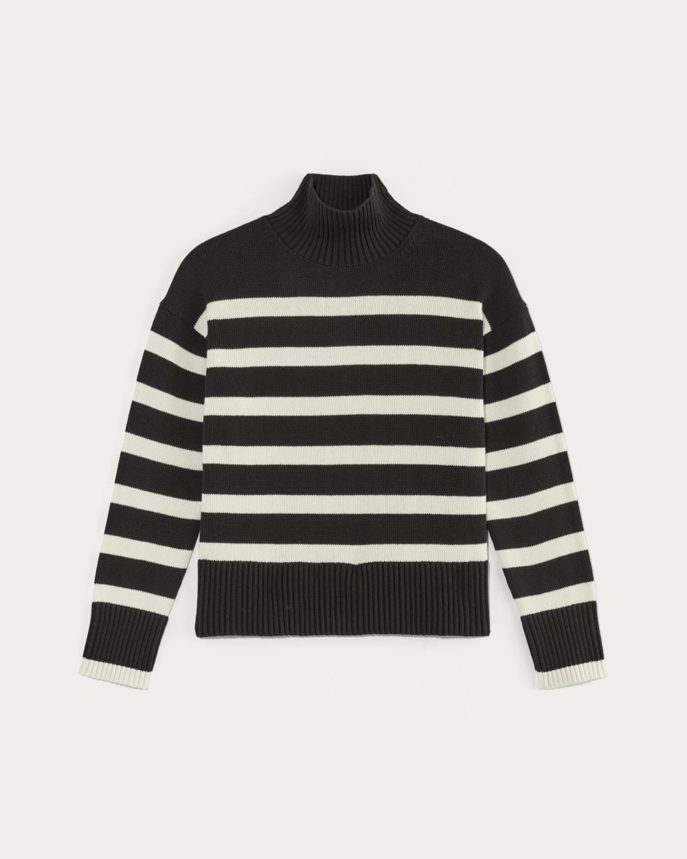 The Boxy Turtleneck in Everyday Cotton | Black / Canvas