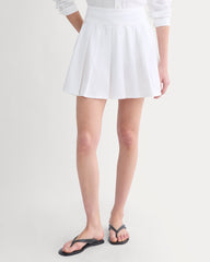 Utility Pleated Mini Skirt | White