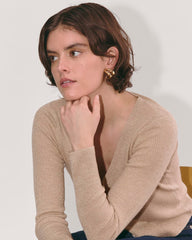 The Cardigan in Lurex Merino | Gold