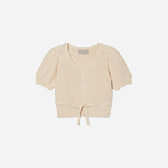 The Puff Sleeve Sweater Top | Parchment