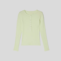 The Luxe Rib Henley | Seafoam Green