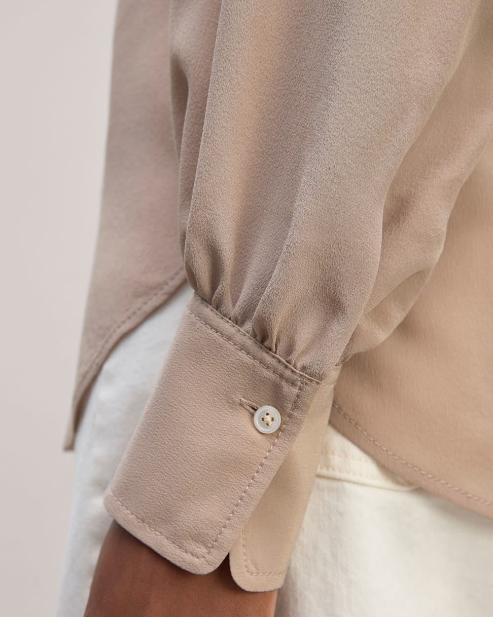 The Henley Shirt in Washable Silk | Burnt Sugar