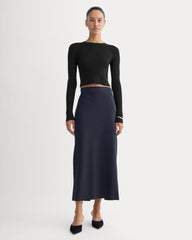 The Cropped Crew Top in Ultrafine Merino | Black