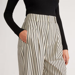 The Draper Pleated Pant in Buttersmooth | Ombre Stripe | 32" Inseam