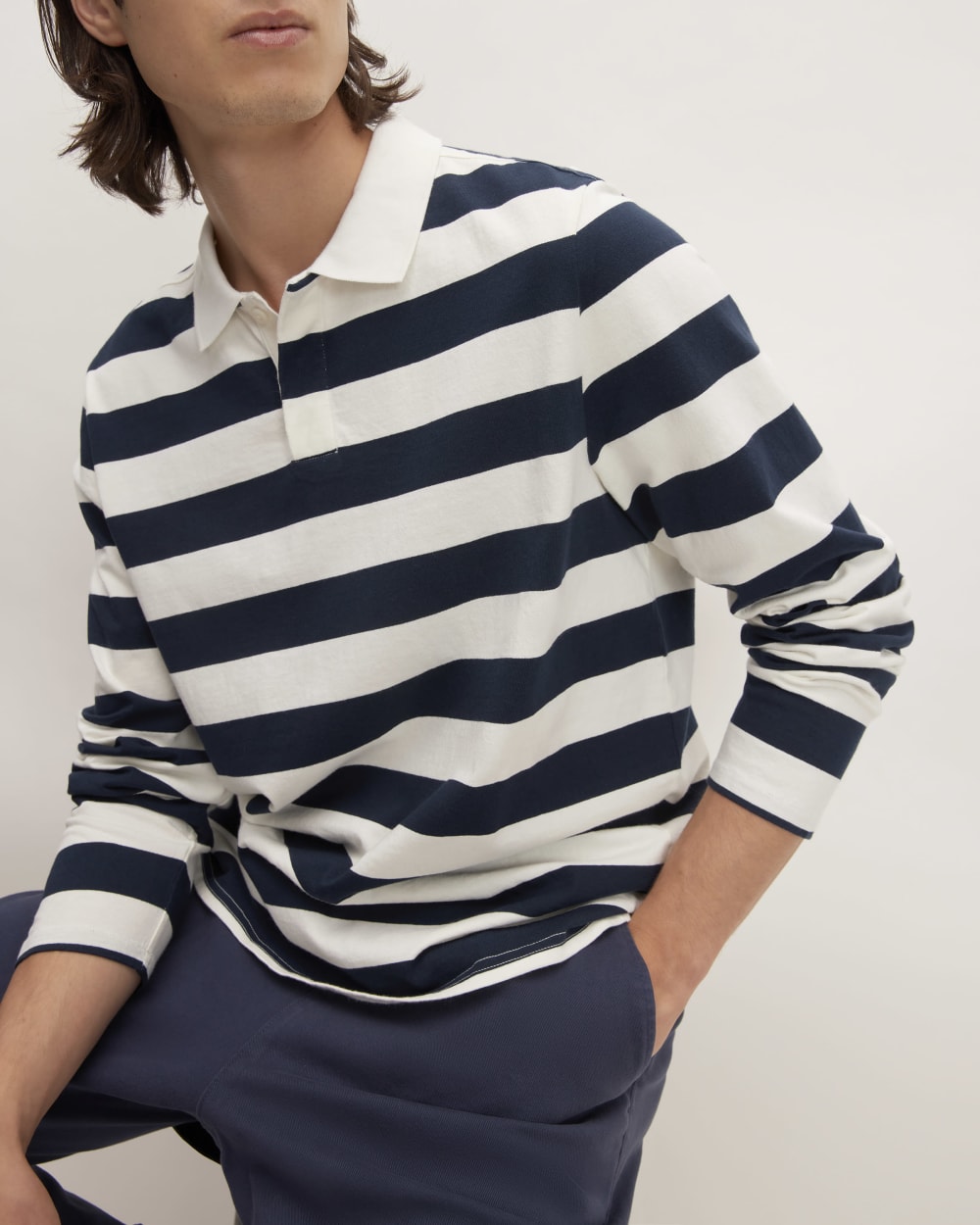 The Premium-Weight Rugby Shirt |  Navy / Bone