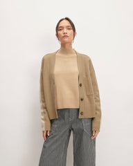 The Good Merino Wool Cardigan | Light Camel / Dark Oat