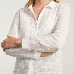 The Button Smock Top | White