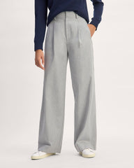The Draper Pleated Pant in Buttersmooth | Heather Steel | 32" Inseam