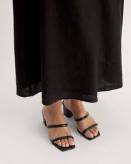 The Linen Halter-Neck Dress | Black
