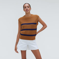 The Cotton Summer Sweater Tank | Caramel