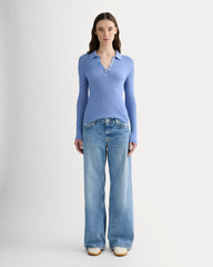 The Polo in Ultrasoft Merino | Bluebell