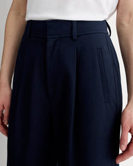 The Draper Pleated Pant in Buttersmooth | Navy | 32" Inseam