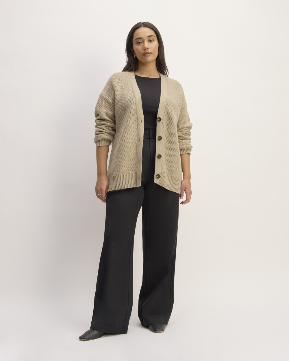 The Cotton Honeycomb Cardigan | Trench Coat Khaki