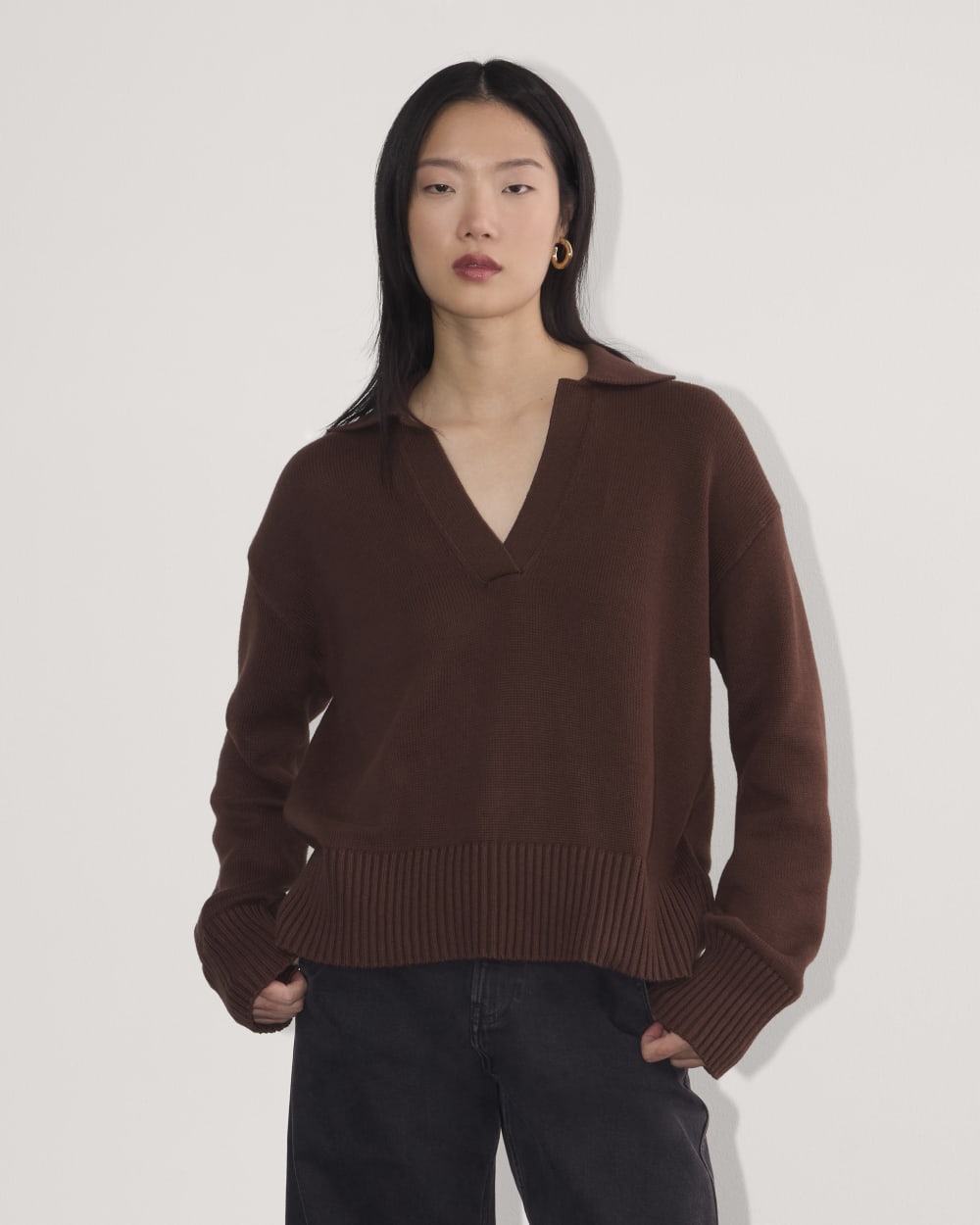 The Boxy Polo in Everyday Cotton | Dark Mahogany