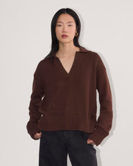 The Boxy Polo in Everyday Cotton | Dark Mahogany