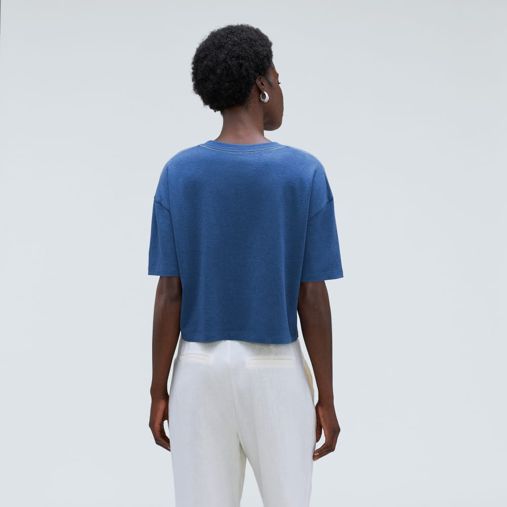 The Vintage Henley Hemp Tee | Deep Blue