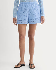 The Eyelet Pull-On Short | Sky Blue