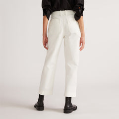 The Organic Cotton Herringbone Pant | Bone