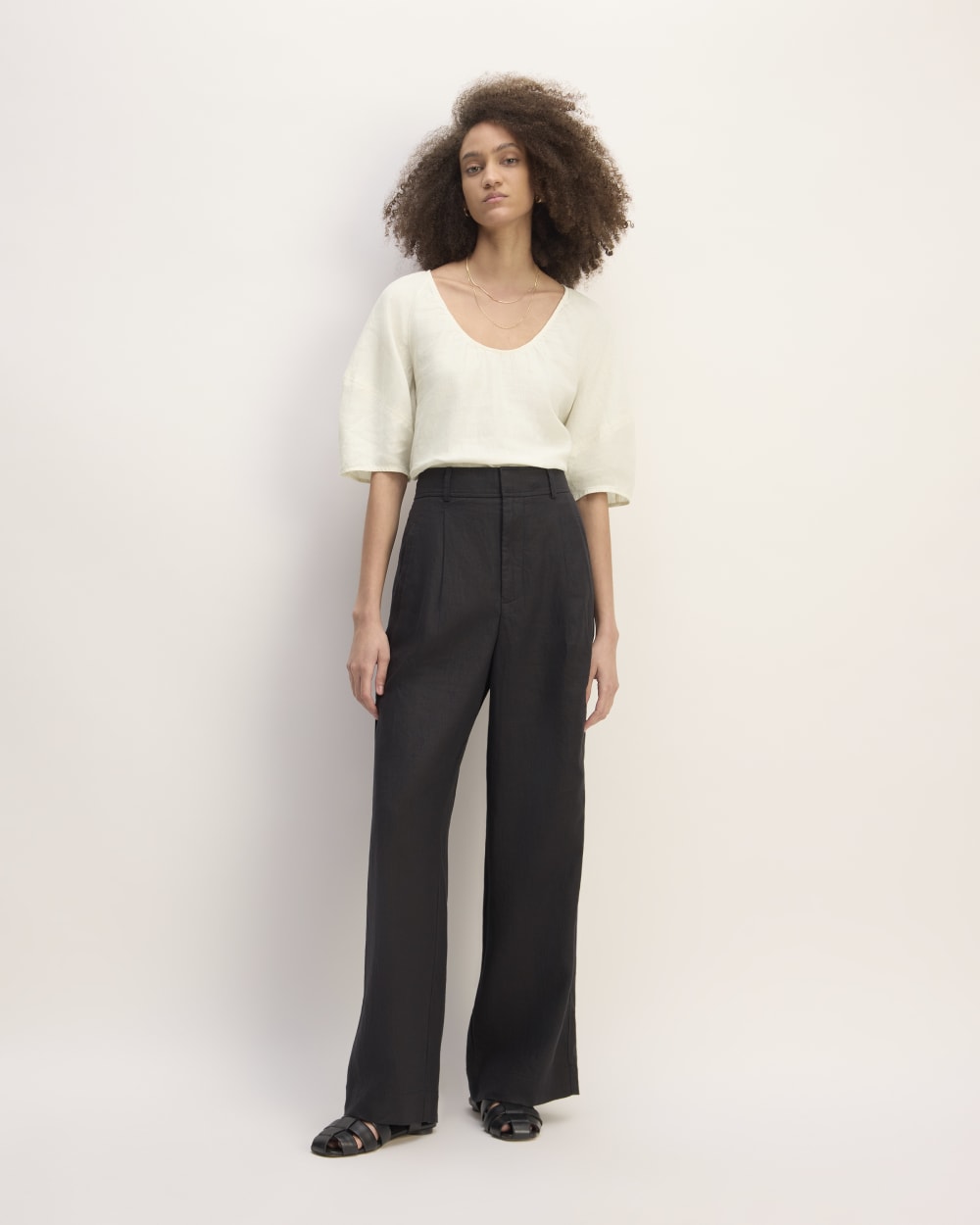 The Scoop Top in Linen | Bone
