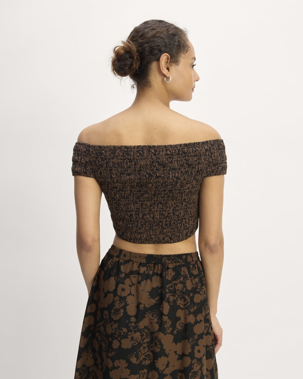 The Gauze Smock Top | Black / Cocoa Small Floral
