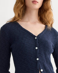 The Cozy Rib Cardigan | Navy