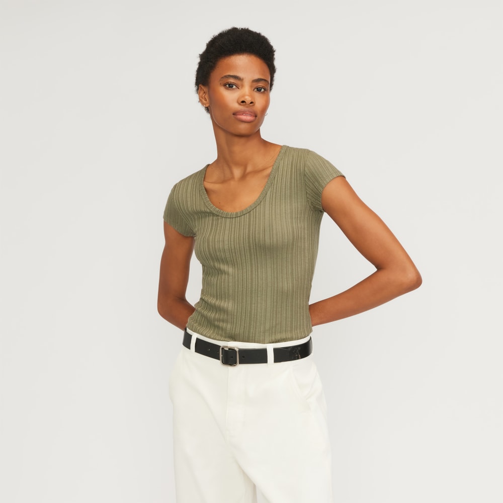 The Rib Soft Knit Scoop-Neck Tee | Kalamata