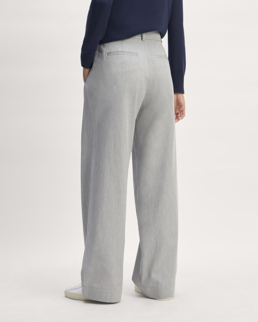 The Draper Pleated Pant in Buttersmooth | Heather Steel | 32" Inseam