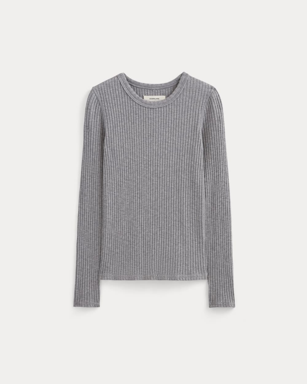 The Cozy Rib Long-Sleeve Tee | Mid Heather Grey
