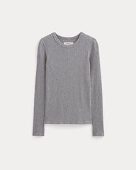 The Cozy Rib Long-Sleeve Tee | Mid Heather Grey