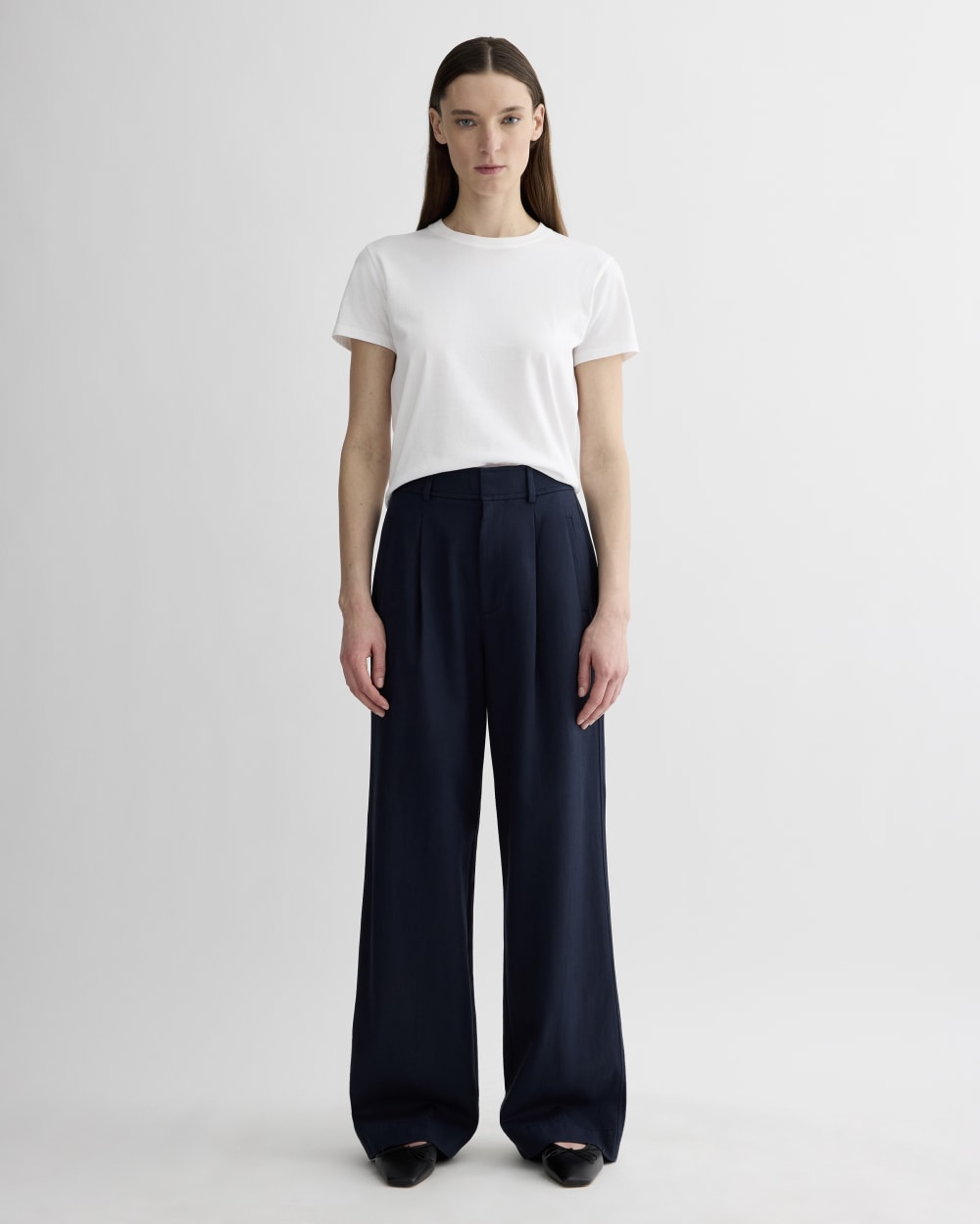 The Draper Pleated Pant in Buttersmooth | Navy | 32" Inseam