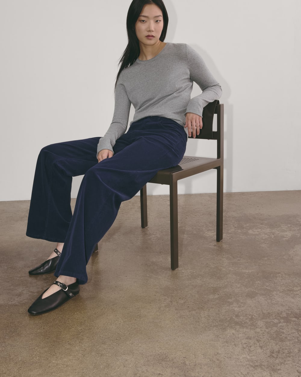 The Crew in Cotton Cashmere | Heather Charcoal