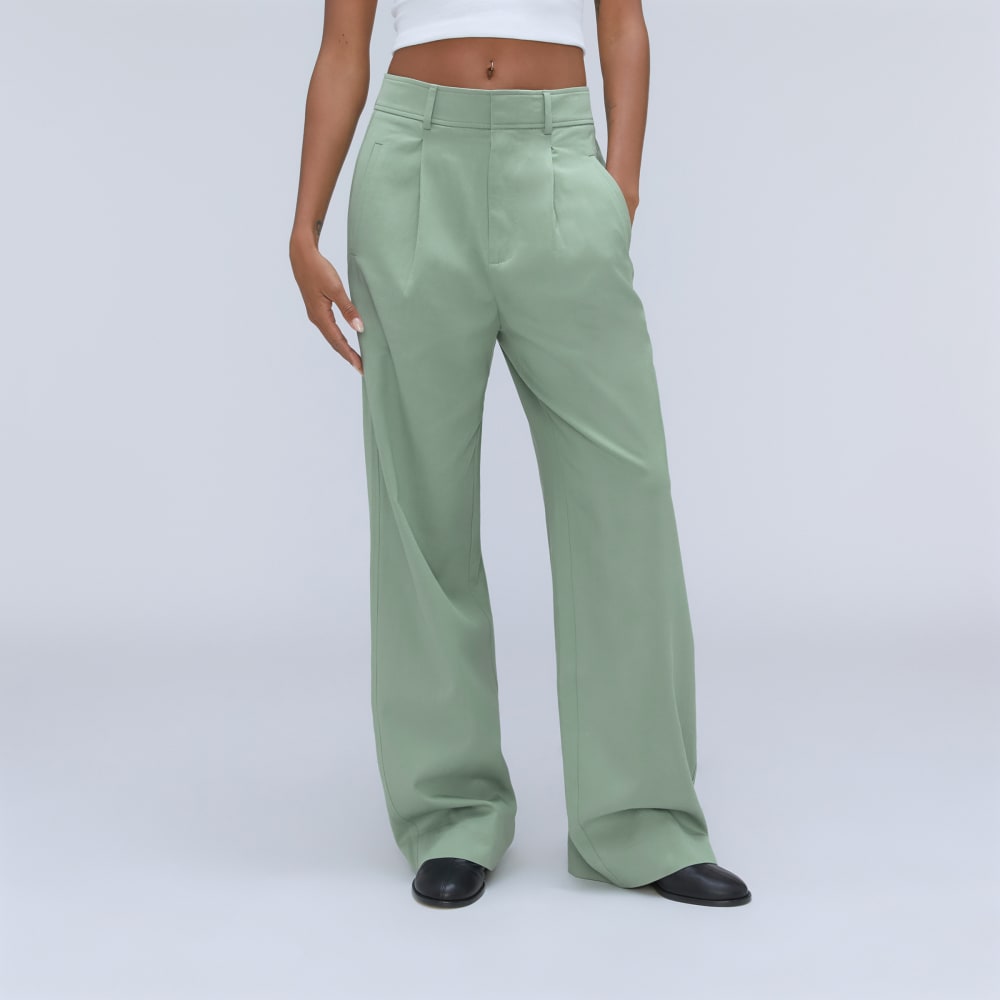 The Draper Pleated Pant in Buttersmooth | Lily Pad | 30" Inseam