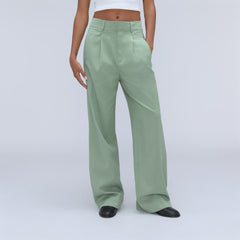 The Draper Pleated Pant in Buttersmooth | Lily Pad | 30" Inseam