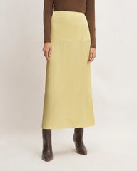The Hammered Satin Slip Skirt | Raffia
