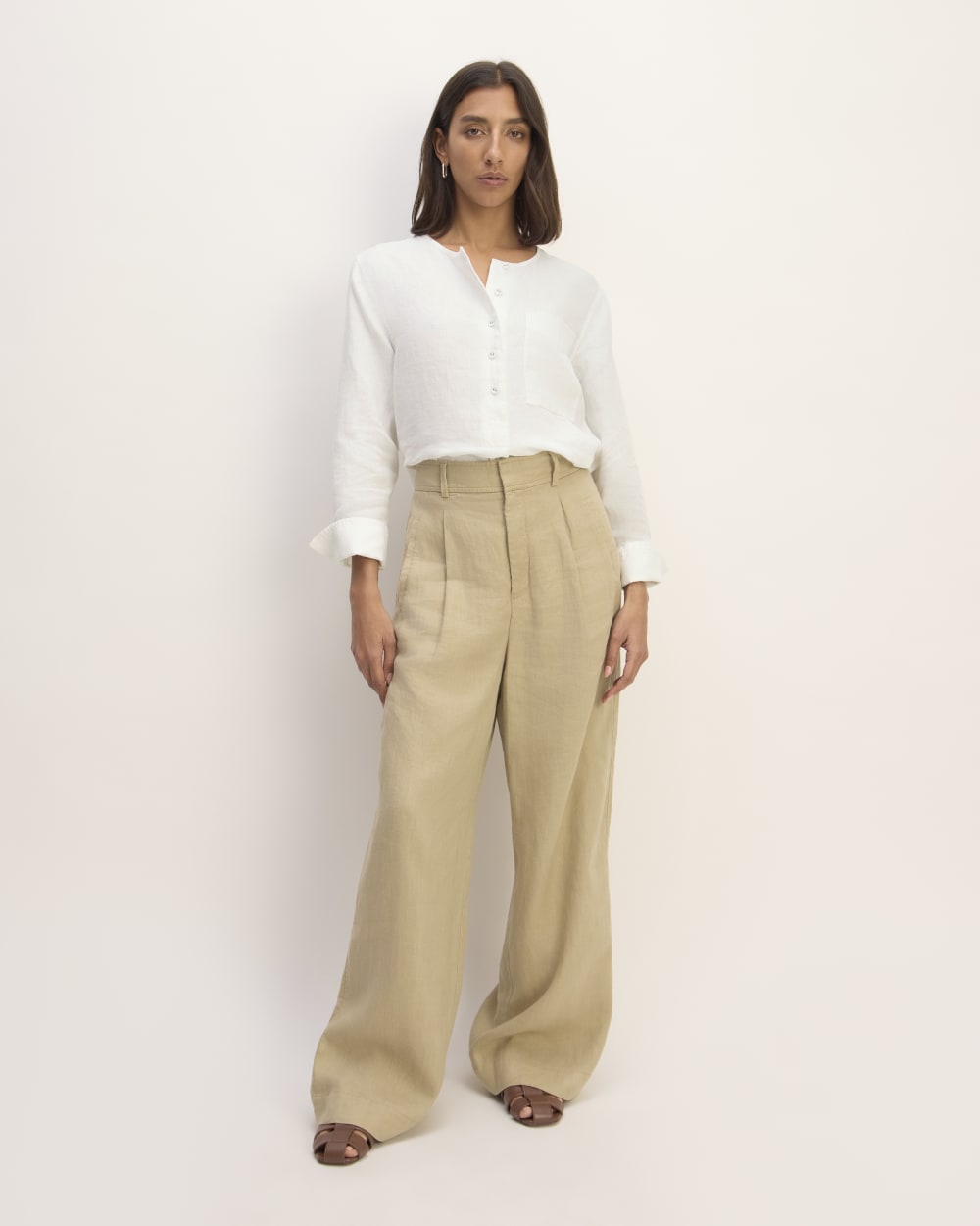 The Popover Shirt in Linen | White