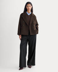 ReWool Short Peacoat | Dark Chocolate