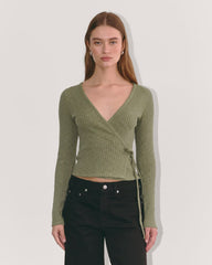 The Cozy Rib Wrap Top | Kalamata
